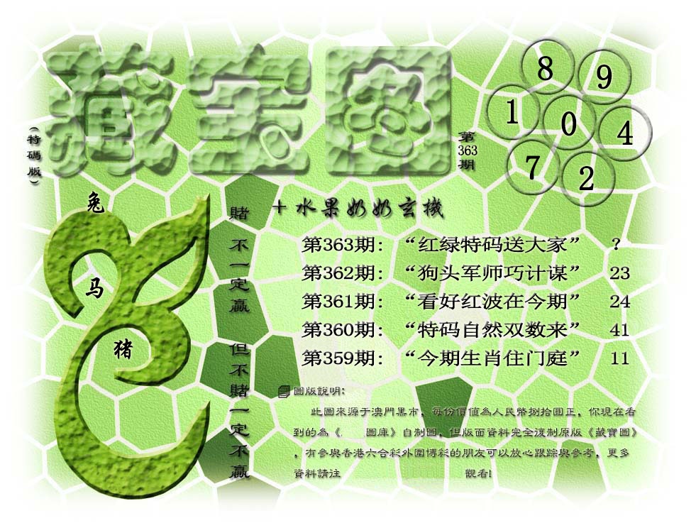 363期(水果奶奶藏宝图)正版[图]