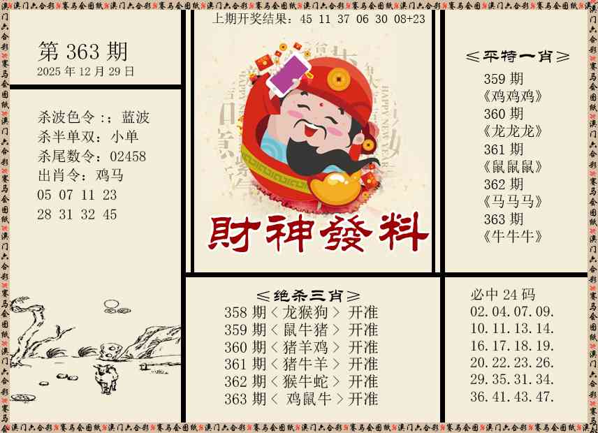 363期财神发料[图]