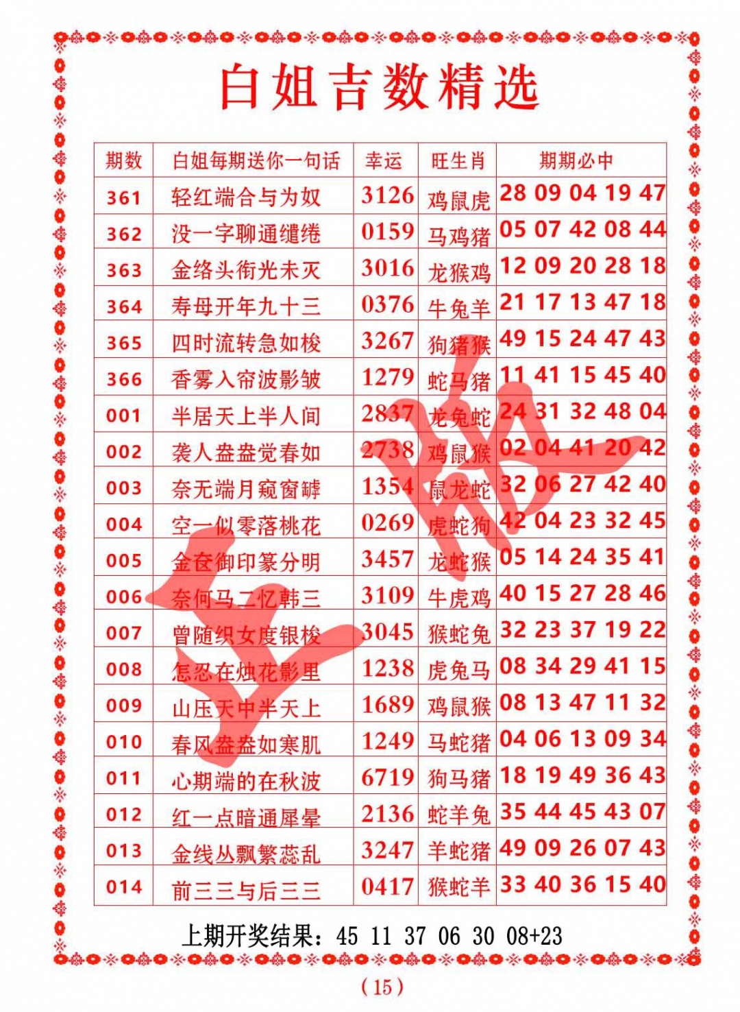 363期白姐吉数精选[图]