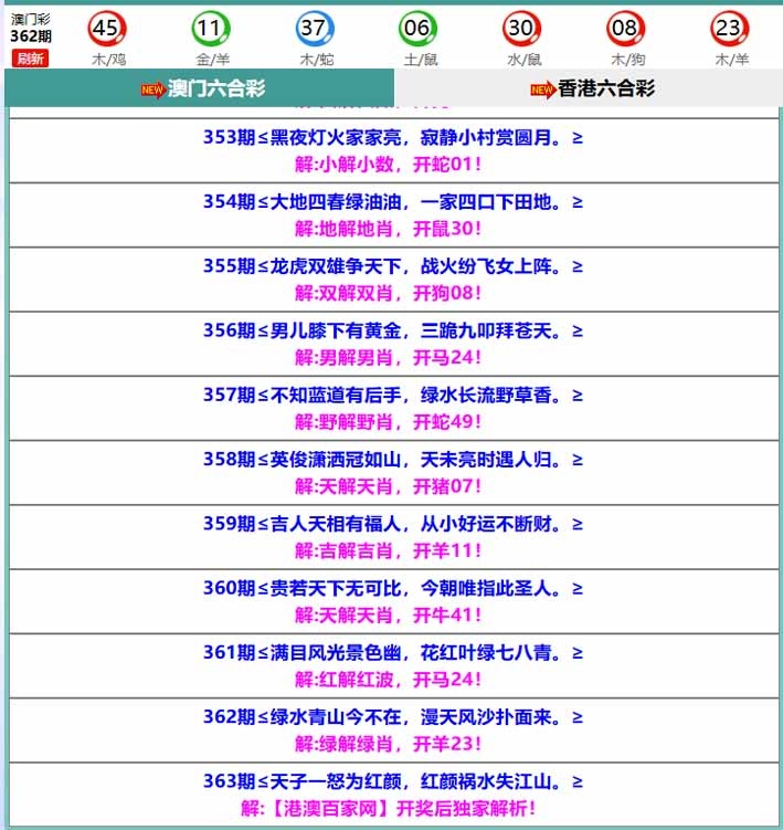 363期百家网玄机[图]