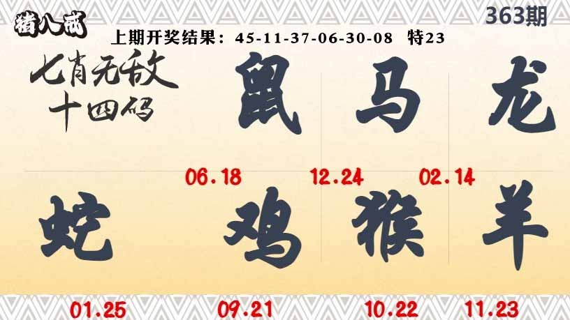 363期七肖无敌14码[图]